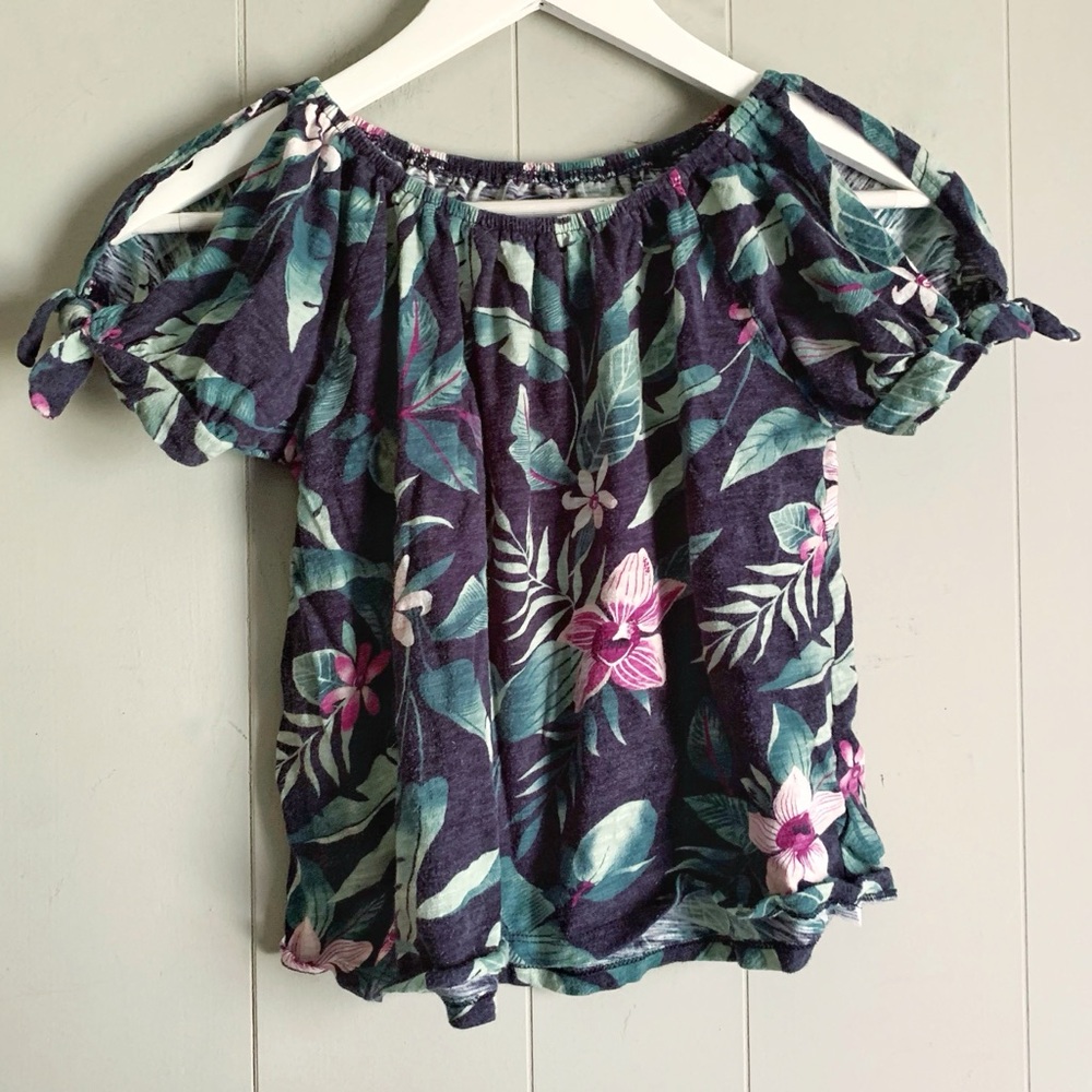 Old Navy Girls Wide neck Floral Top Girls L 10/12
